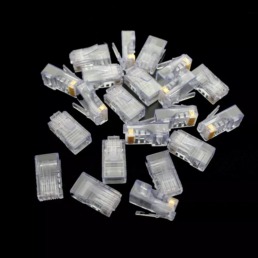 

Оптовая продажа, 100 шт., RJ45 RJ-45 CAT6 8P8C модульный сетевой разъем Ethernet, кабель локальной сети, неэкранированный адаптер, разъем, штепсельная вилк...