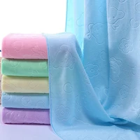 70x140cm microfibe embossed bear absorbent drying bath beach towels washcloth swimwear shower bathtowel cloth