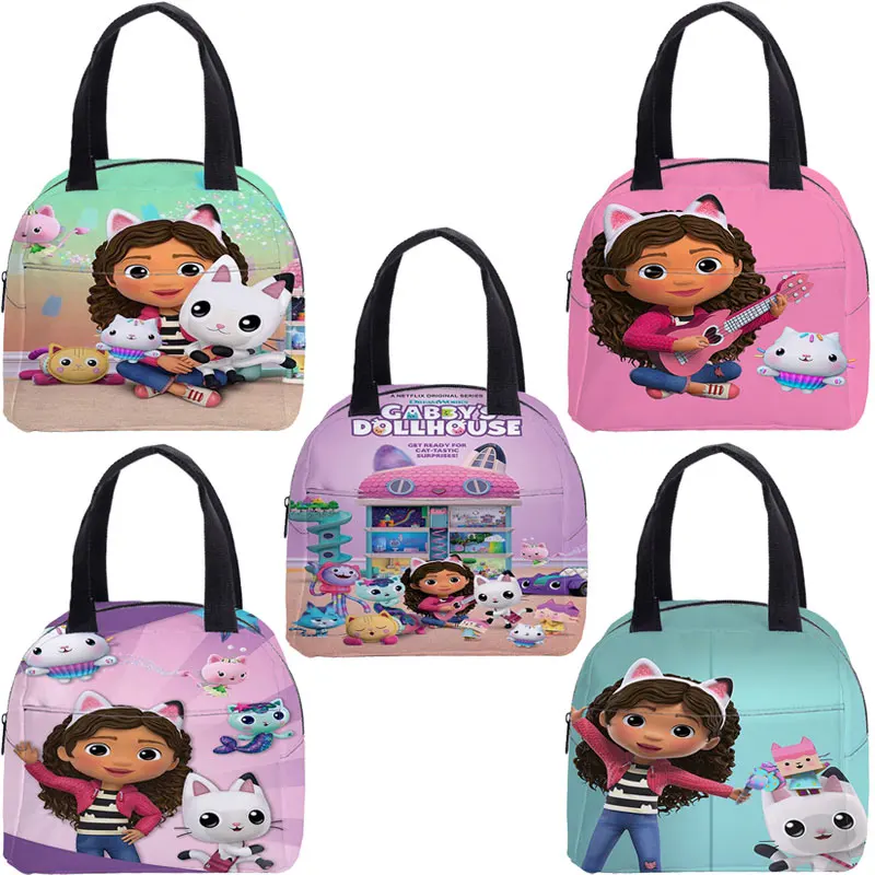 

Gabbys Dollhouse Thermal Lunch Cooler Bag Cute Cartoon Insulation Food Holder Insulated Storage Portable Picnic Camping Box