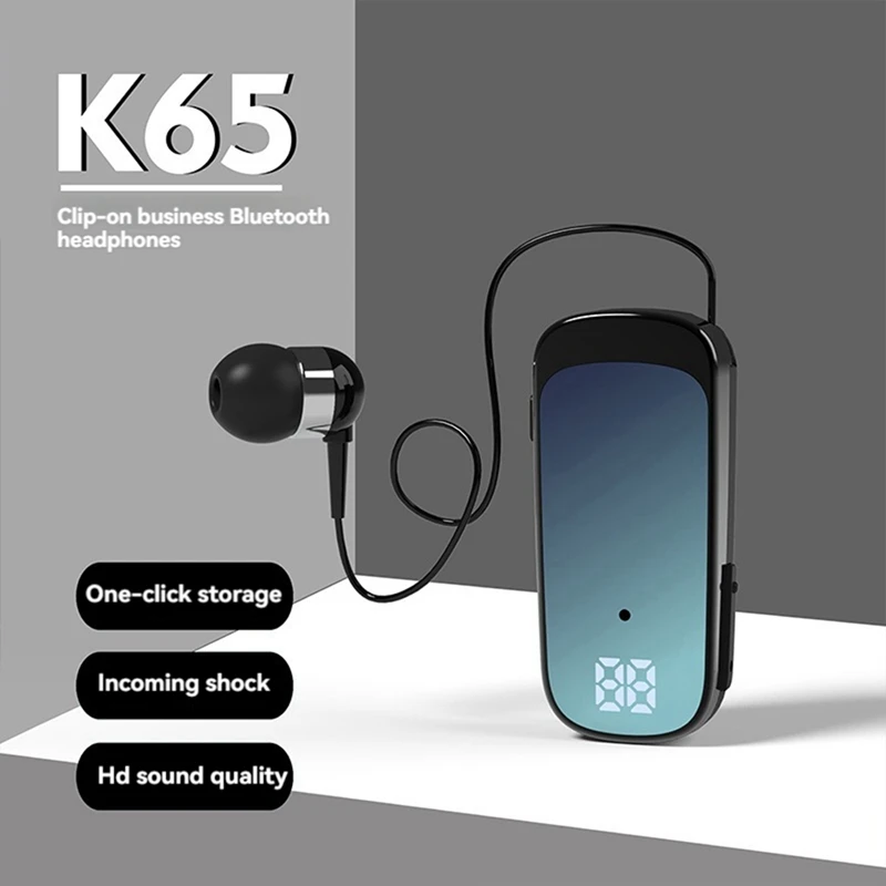 K65 Выдвижная проводная Bluetooth-гарнитура с зажимом для галстука-вкладышем и