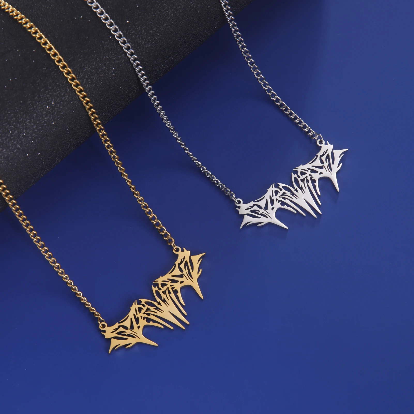 Amaxer готический ретро панк кулон в форме летучей мыши ожерелье из нержавеющей