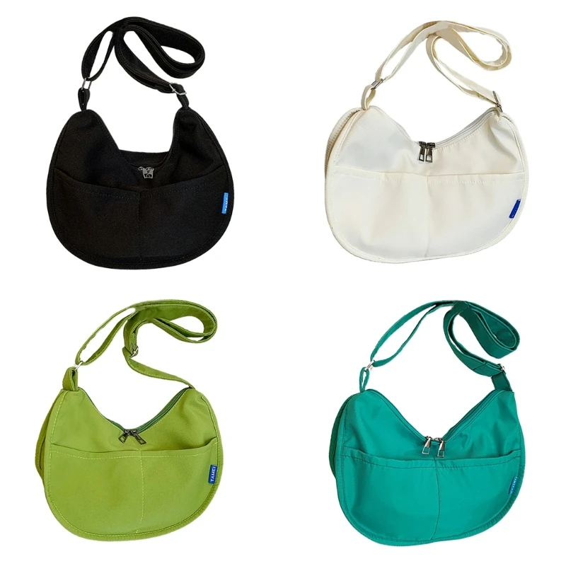 

28GD Women Canvas Messenger Bag Cute Tote Bag Simple Casual Shoulder Bag Dumpling Bag