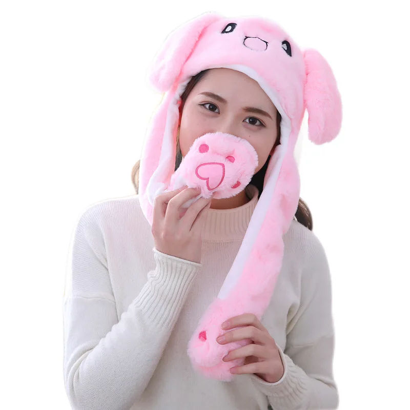 

Tiktok With The Same Ear Airbag Cap Luminous Hat Panda Pinching Will Move Adorable Rabbit Hat
