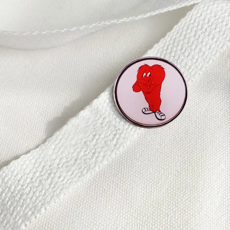 

Red Plush Cartoon Character Enamel Pin Wrap Clothes Lapel Brooch Fine Badge Fashion Jewelry Friend Gift