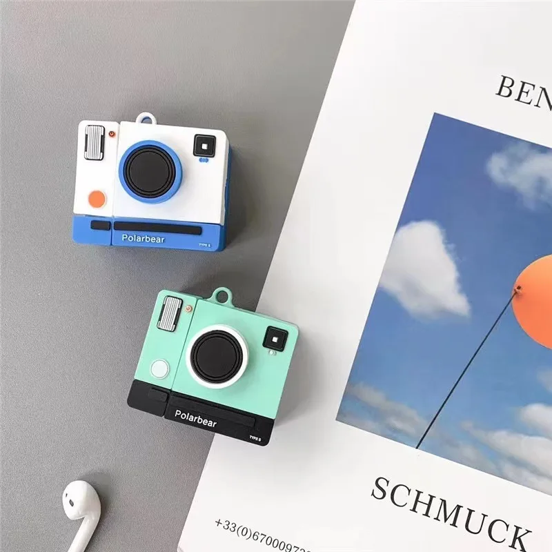 

Creative blue-green camera suitable for Apple airpods 2 generation wireless Bluetooth earphone case 3/Pro silicone soft shell