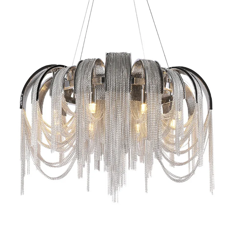 

Современная декоративная серебряная проекционная люстра