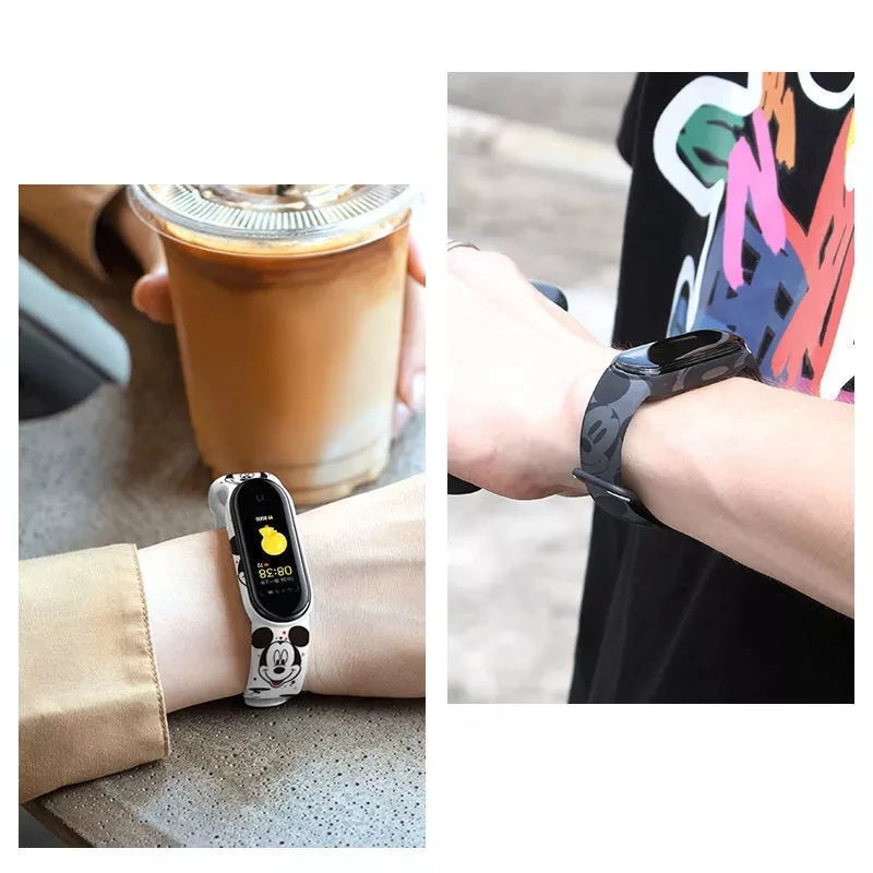 Disney Marvel Stitch Joke Strap for Xiaomi Mi Band 6 5 4 3 Wrist Strap Star Wars NFC Silicone Wristband Bracelet Replacement images - 6