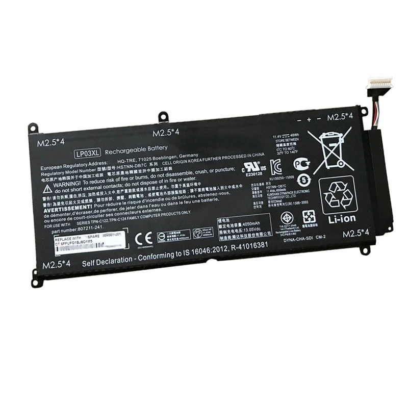 Оригинальный аккумулятор LP03XL для HP envy 15-AE M6-P HSTNN-DB7C/DB6X/UB6R PN-C121/C122/C124 807211 -121/221 804072