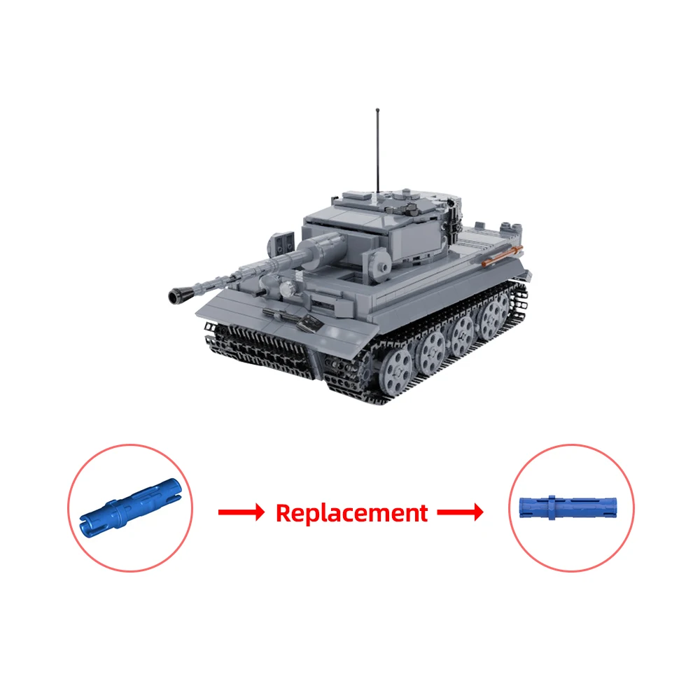 Moc Panzerkampfwagen VI Tiger 1 Строительные блоки 1634 шт. Танк DIY Модель Военные наборы кирпичей