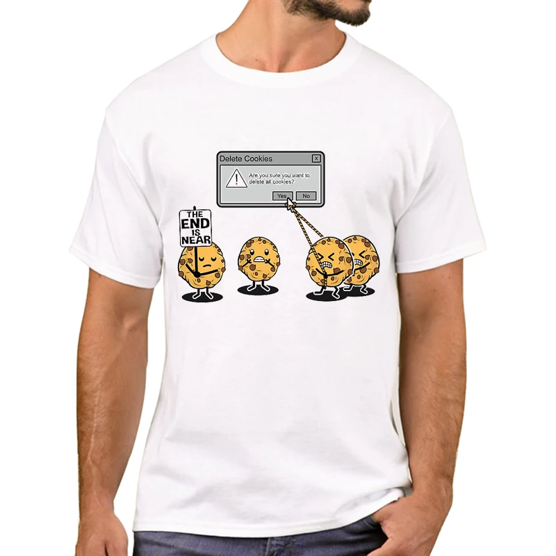 

TEEHUB футболка с рисунком печенья и сильной опасности для мужчин, Забавные футболки с принтом печенья, повседневные футболки с коротким рукав...