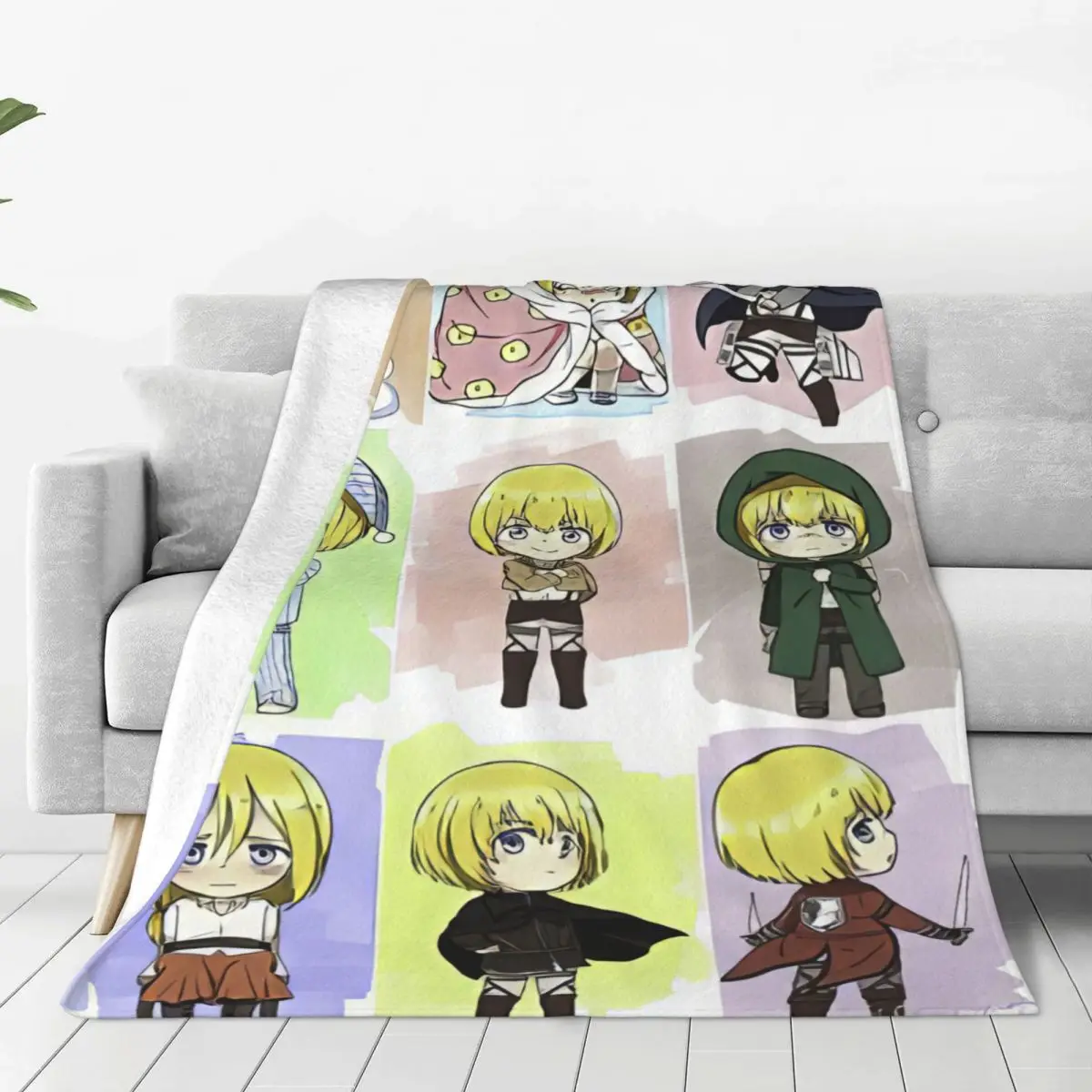 

Attack On Titan Anime Blankets Fleece Spring Autumn Armin Arlert Breathable Warm Throw Blanket for Bed Office Bedding Throws