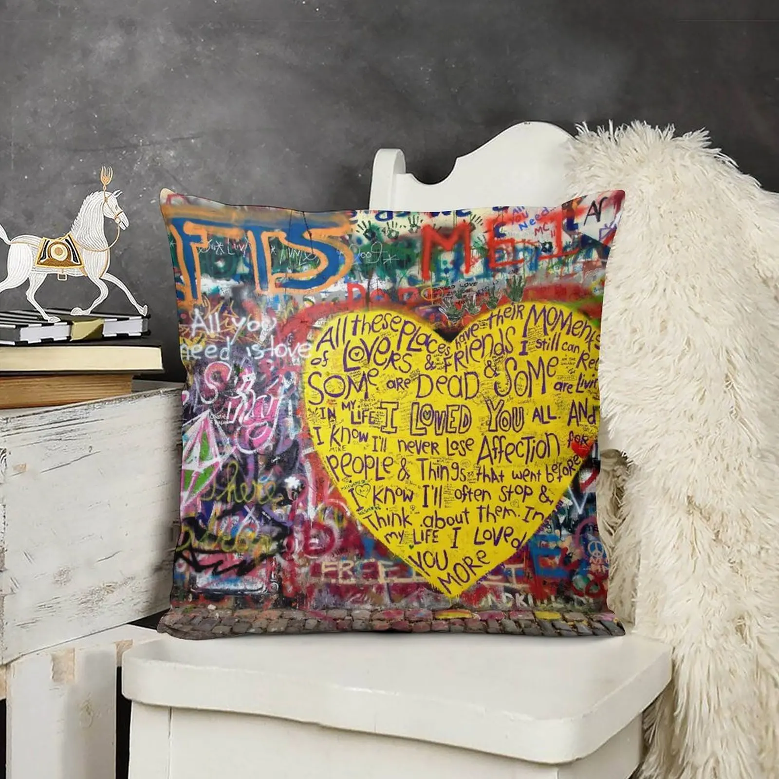 Jonnanova Zed (Jonh Lennon's wall) диванная подушка Подушка Наволочка для кровати наволочки