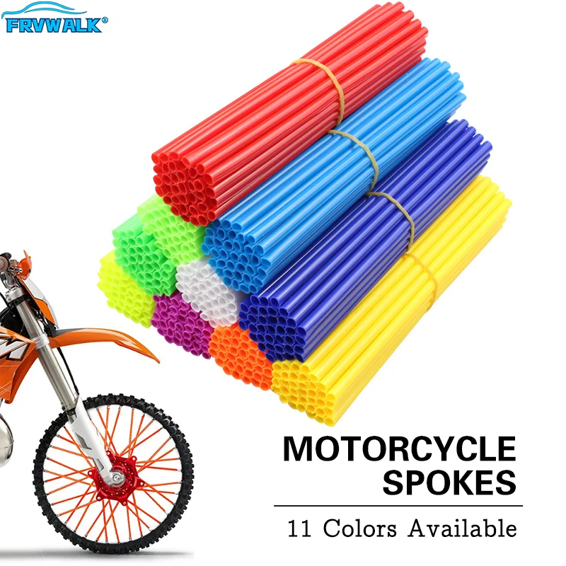 

72Pcs Bike Motorcycle Dirt Decoration 24cm Motocross Wheel Spoke Wraps Rims Skins Protector Covers Decor with 11 Colors