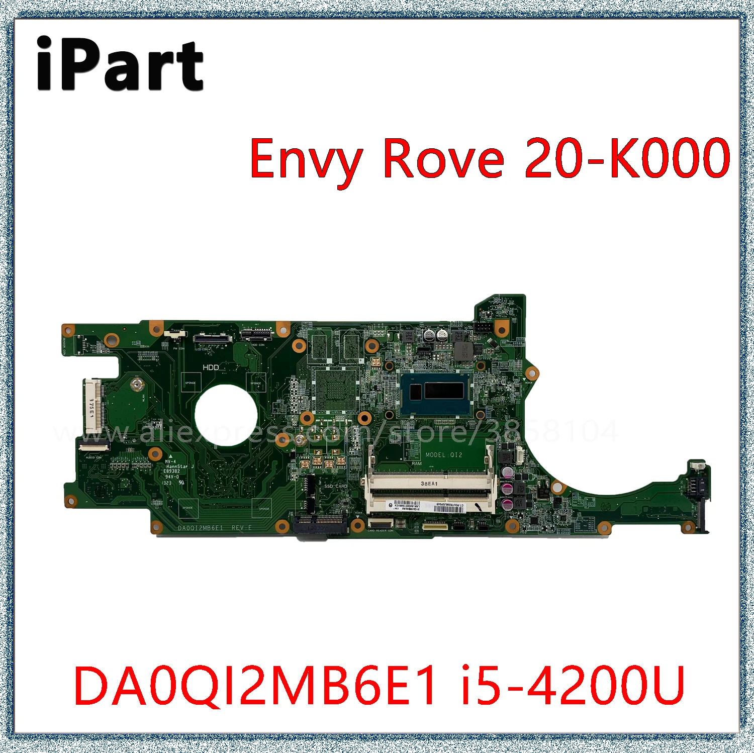 

Материнская плата для ноутбука HP Envy Rove 20-K000 20-K100 с процессором I5-4200U DA0QI2MB6E1