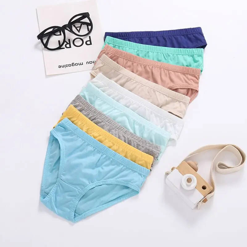 12pcs/Lot Solids Colors Boys Briefs Underewear Baby Inner Wear Panties 2-12Years