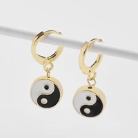 classic tai chi dangle earrings girls trendy elegant colorful yin yang drop earring for women teens fashion jewelry gifts