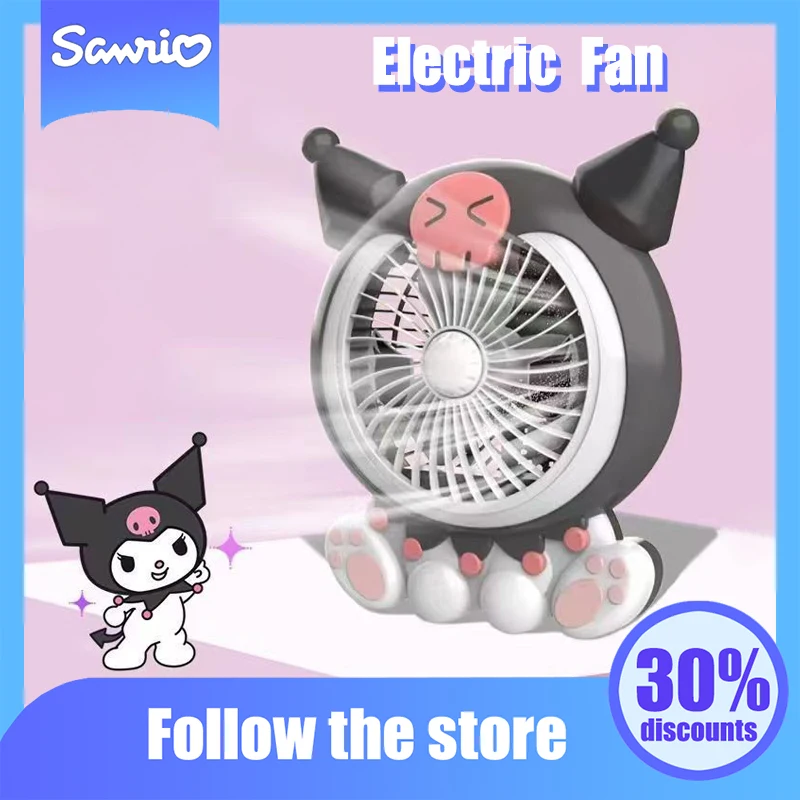 

Kawaii Sanrio Anime Electric Fan Cute Kuromi My Melody Cartoon Summer Cool Desktop Retro Electric Fan Originality Children Gifts