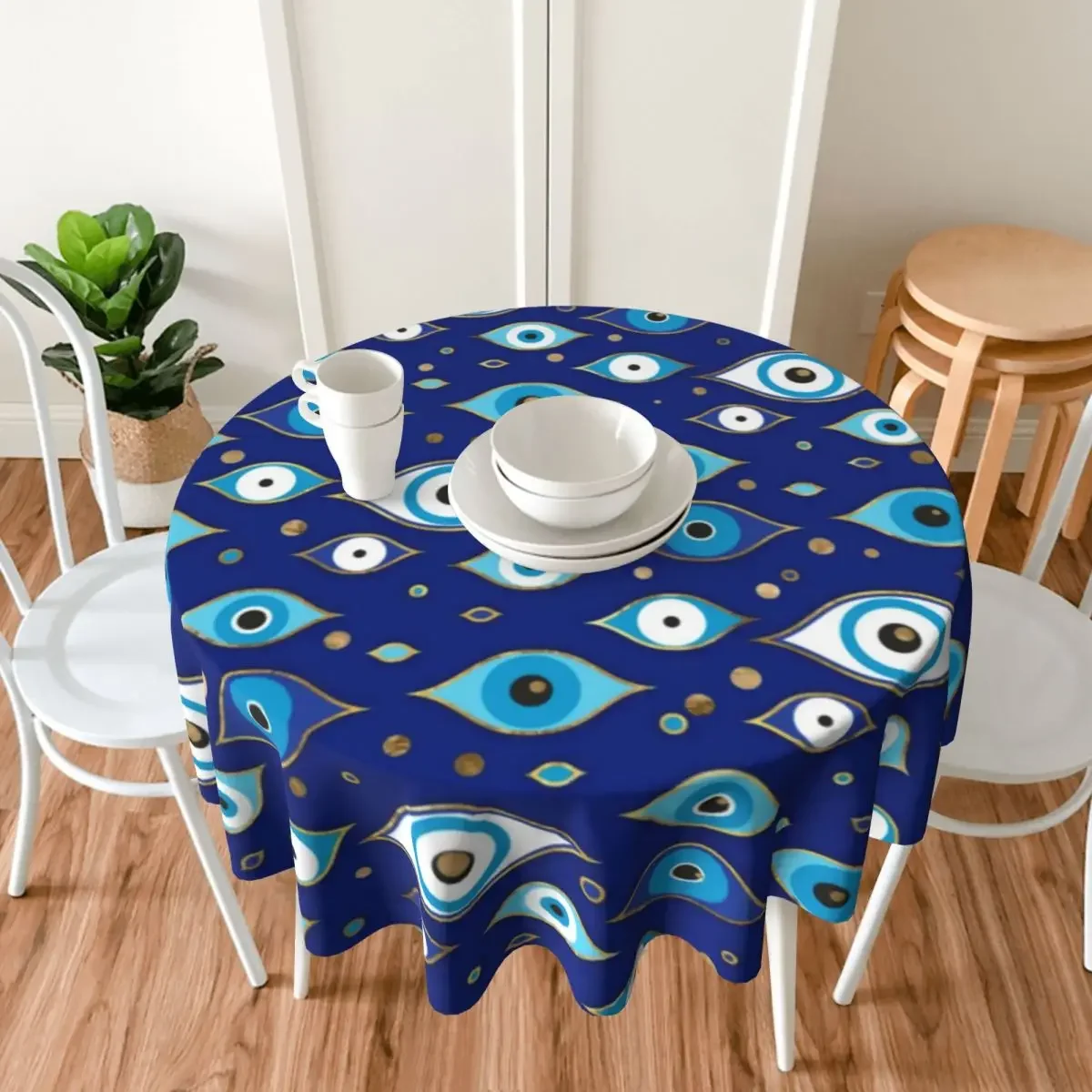 Скатерть голубой глаз круглая уличная скатерть греческого матаки модный дизайн