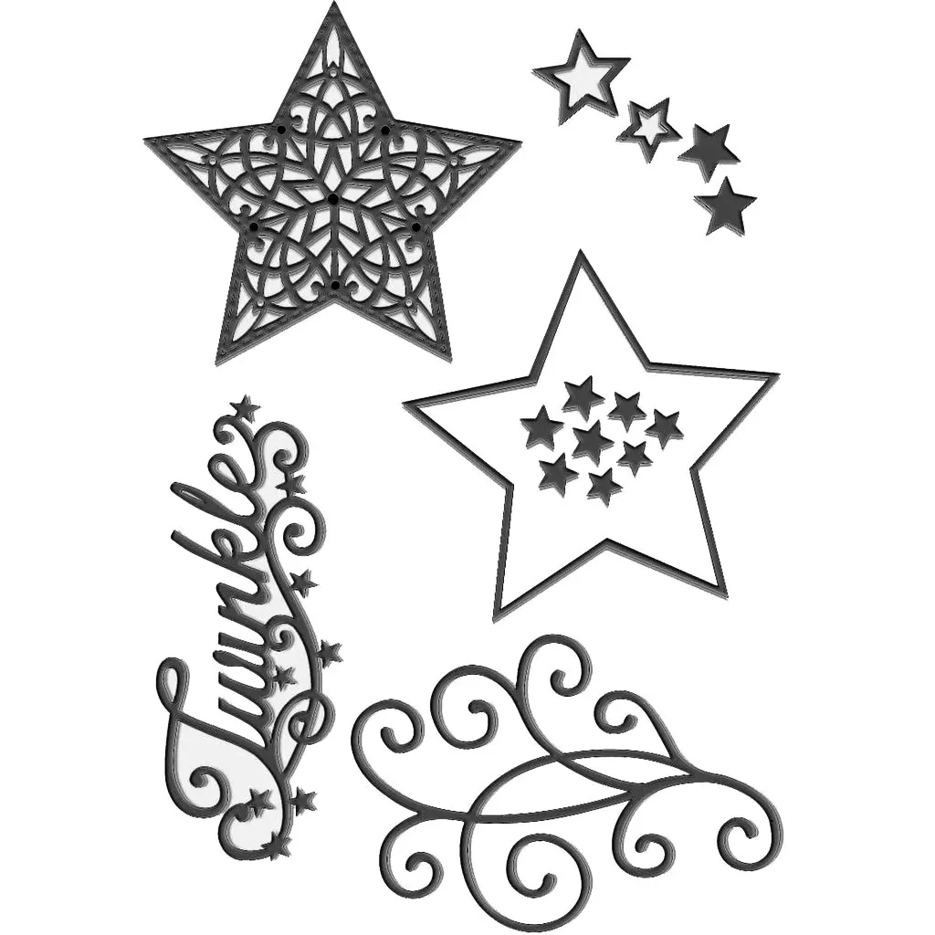 

Five-pointed star Metal Cutting Dies Scrapbook Diary Decoration Embossing Template DIY Greeting Card Handmade 2021