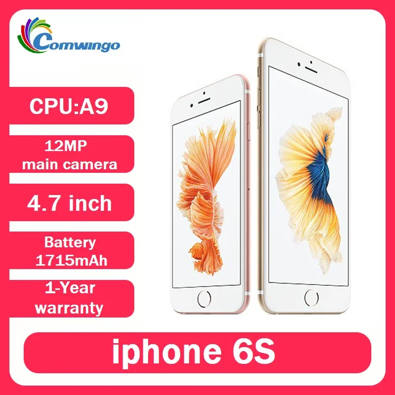 Фото Смартфон Apple iPhone 6S, 2 ГБ ОЗУ, 16/64 ГБ ПЗУ, iOS A9, б/у, с функцией распознавания отпечатков пальцев, NFC, разблокированный, оригинальный, 4,7 дюйма, сенсорный экран 3D Touch №1