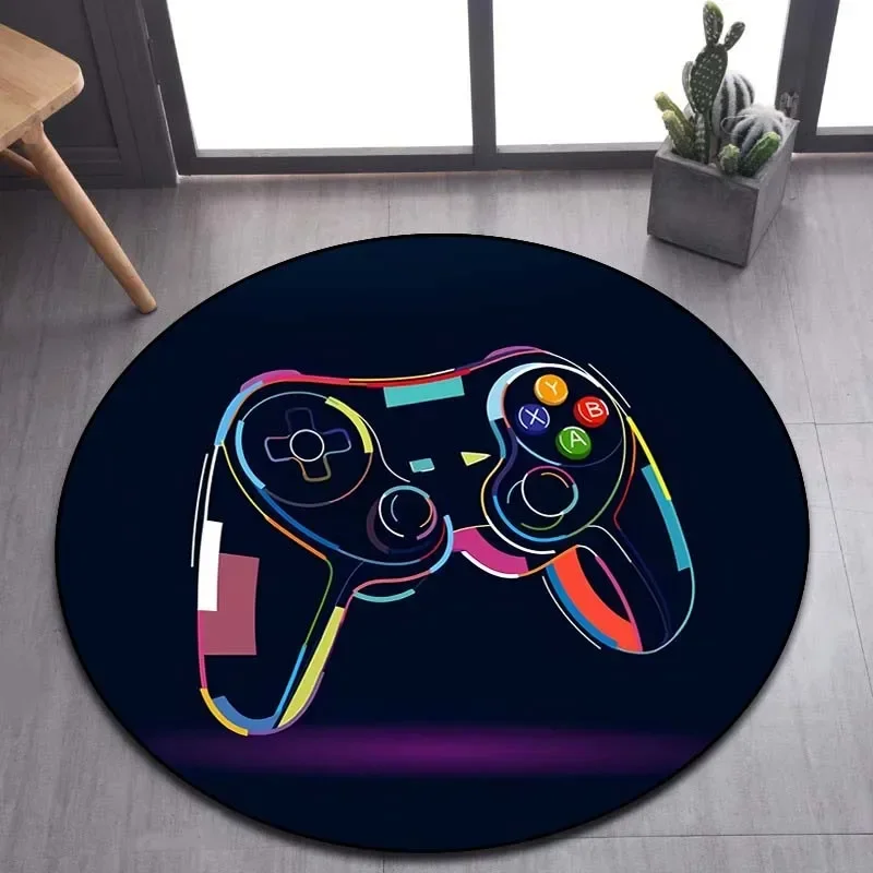 Мультяшный игровой контроллер для геймеров круглый коврик искусственный ковер