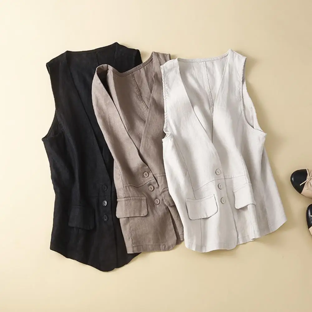 Винтажный однотонный жилет ummer однобортный Кардиган без рукавов тонкая