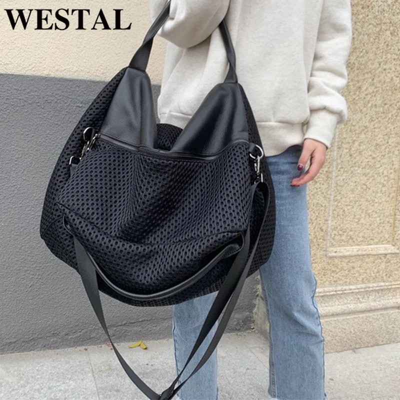 

WESTAL sac de luxe femme sac bandouillere femme Сумка-тоут черная большая сумка-шоппер для женщин модные оксфорды женские сумки 7077