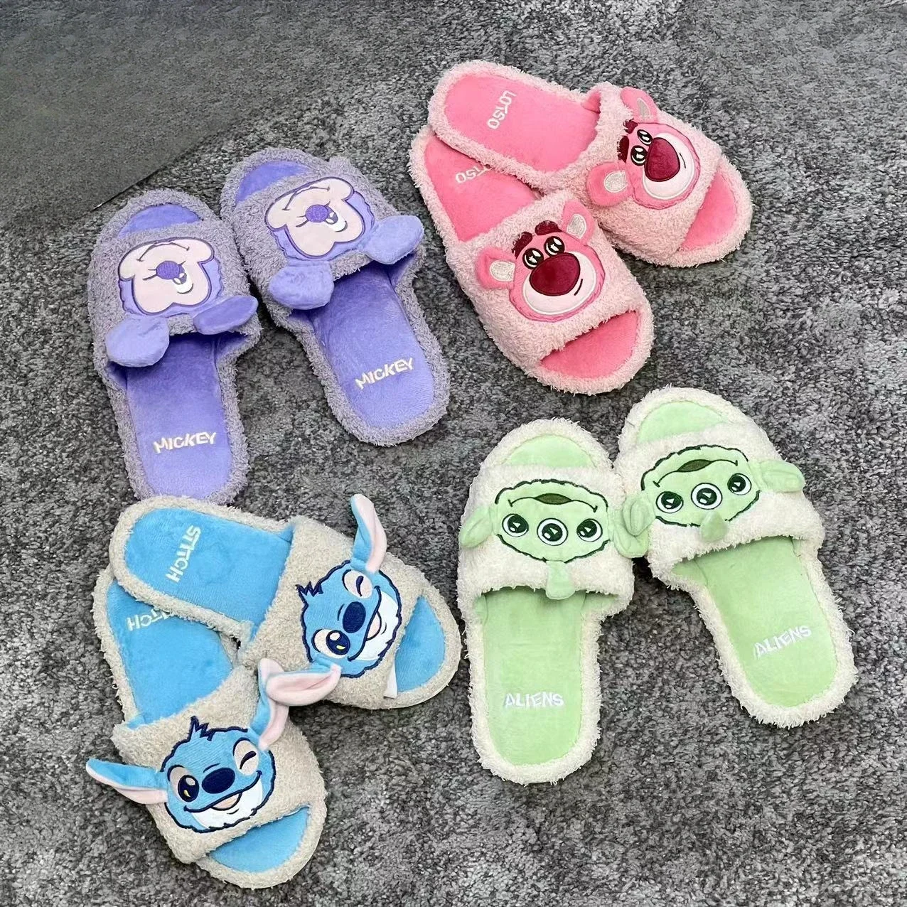 Хлопковые тапочки с Микки Маусом из мультфильма Диснея домашние плюшевые теплые