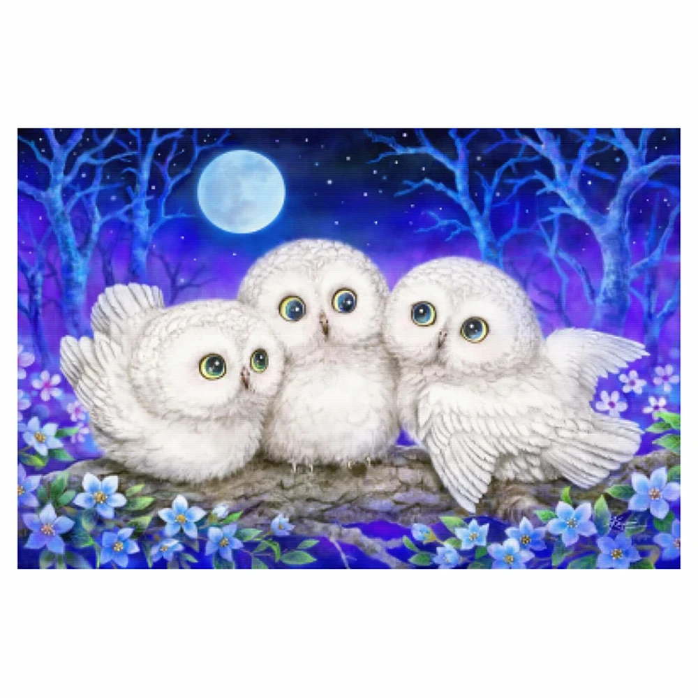 

DIY 5D diamond painting owl family cross stitch set full diamond embroidery mosaic landscape animal decorative painting gift