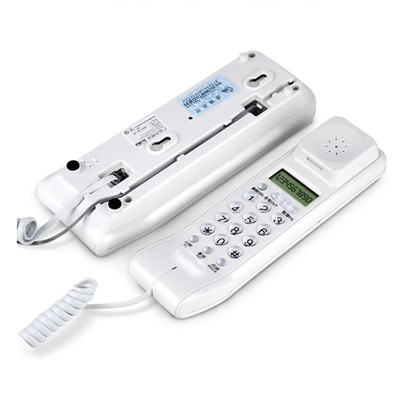 trimline corded phone with dual lcd display caller id dual systems adjustable ringtone volume desk wall telephone for home free global shipping