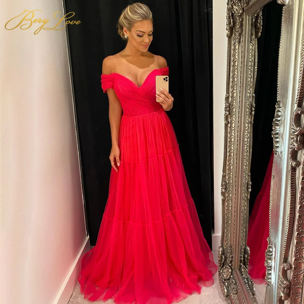 

A line Long Prom Dresses Sweetheart Tulle Party Dress Tiered Sweep Train Evening Dress Party Dresses vestidos de noche