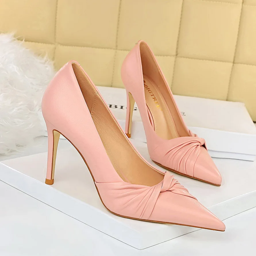 

BIGTREE Shoes Women Heels Elegant Women Pumps Bow-knot High Heels Women Shoes Pointed Stiletto Party Bridal Wedding Shoes Female