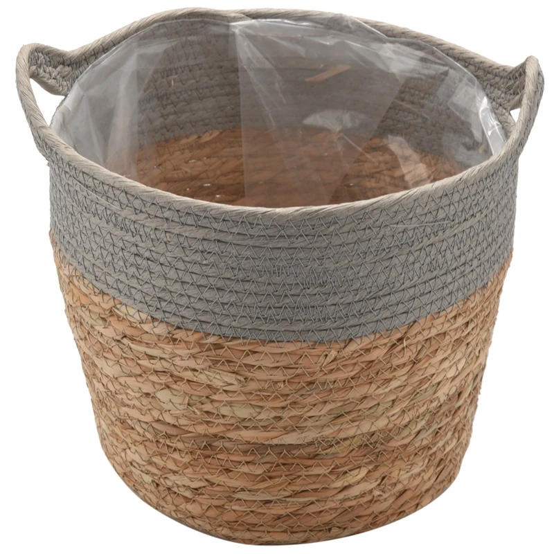 

Foldable Natural Straw Woven Flower Pot Woven Basket Flower Plant Home Decor Garden Storage Accessories