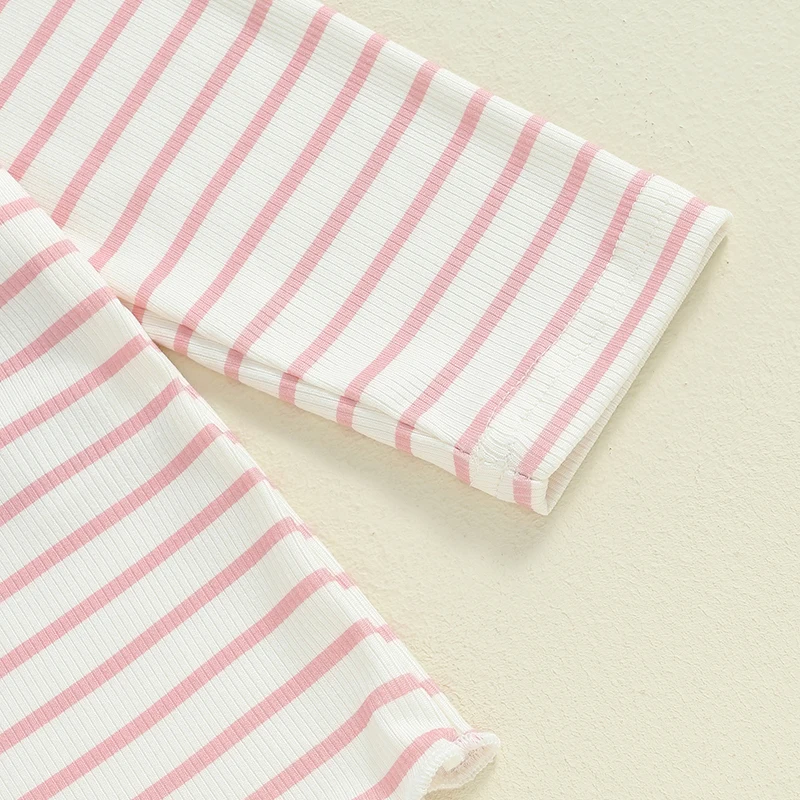 Комплект одежды Honganda для маленьких девочек 2 шт. в полоску с длинным рукавом