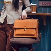 pndme fashion vintage genuine leather lock handbag designer organizer luxury natural real cowhide outdoor travel messenger bag