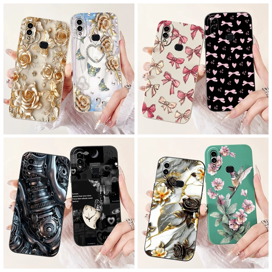 Фото Чехол для Samsung Galaxy A10 A10S SM-A105F SM-A107F, силиконовый чехол ярких цветов, модный мягкий бампер с цветком для Samsung M01S, чехлы для телефонов №1