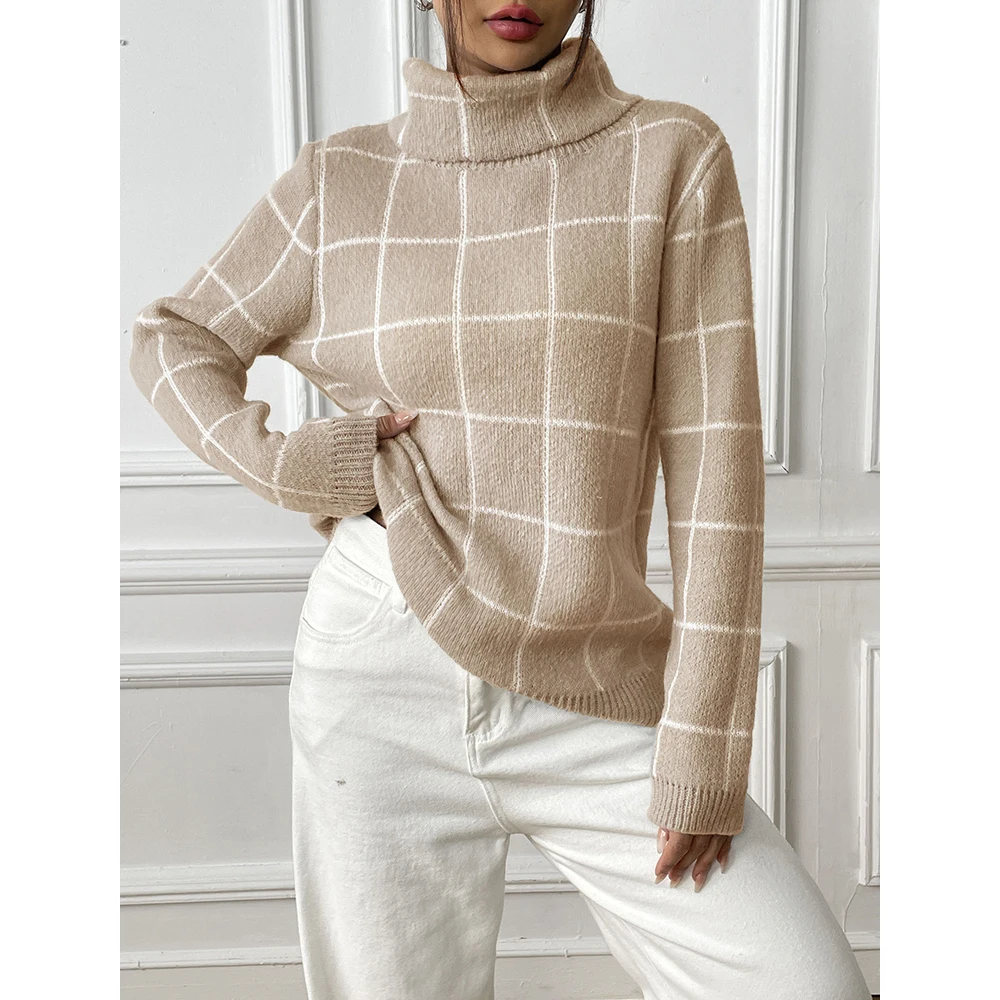 Mia Muse женский свитер осень-зима французская мода удобный клетчатый повседневный