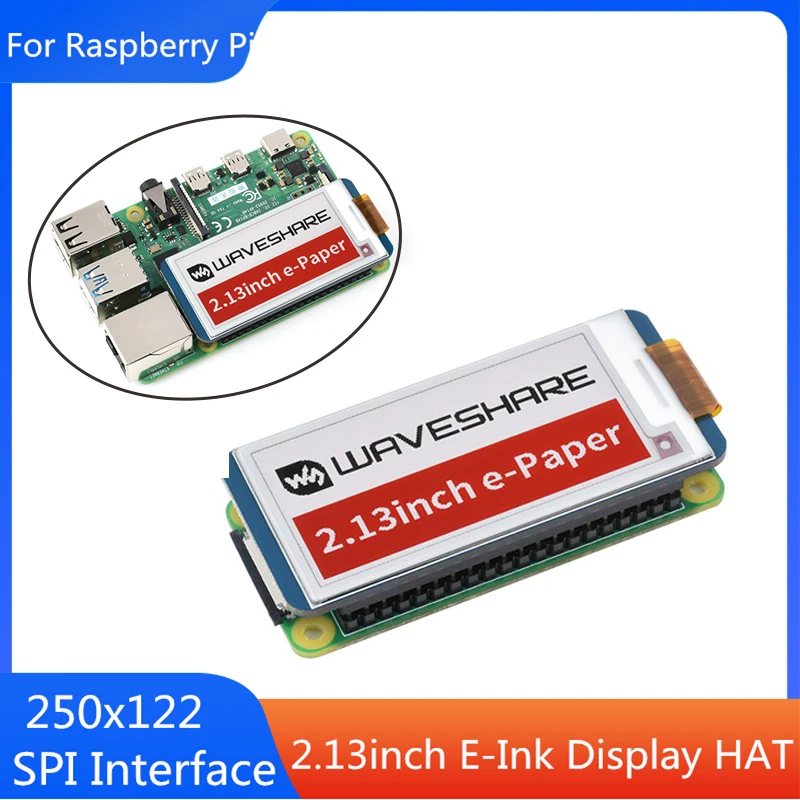 2,13 дюймовый E-Ink дисплей Hat B для Raspberry Pi 250x12 2 Разрешение e-Paper экран SPI для RPi 4B /3B +/3B / 3A + /Zero для Arduino 2,13 дюймовый E-Ink дисплей Hat B для Raspberry Pi 250x12 2 Разрешение e-Paper экран SPI для RPi 4B /3B +/3B / 3A + /Zero для Arduino