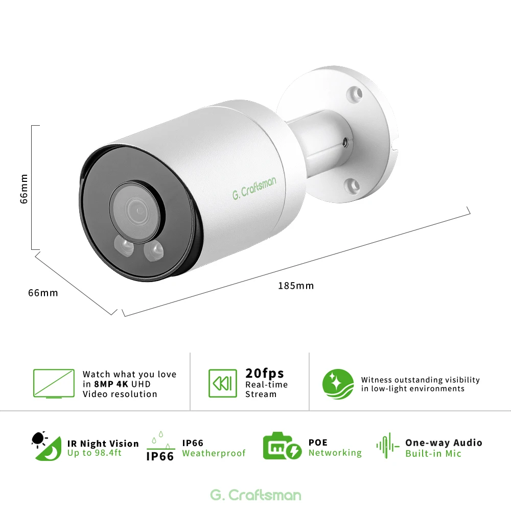 IP-камера 4K POE 20fps SONY Sensor Security CCTV Cam H.265 наружная аудиосистема видеонаблюдения Onvif B2M8S