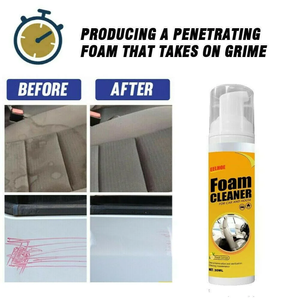 

1pc 30ml Multi-Purpose Foam Cleaner To Renew And Revitalize Vinyl/ Rubber/ Plastic Fits For Cleaning Car Interior Accessories