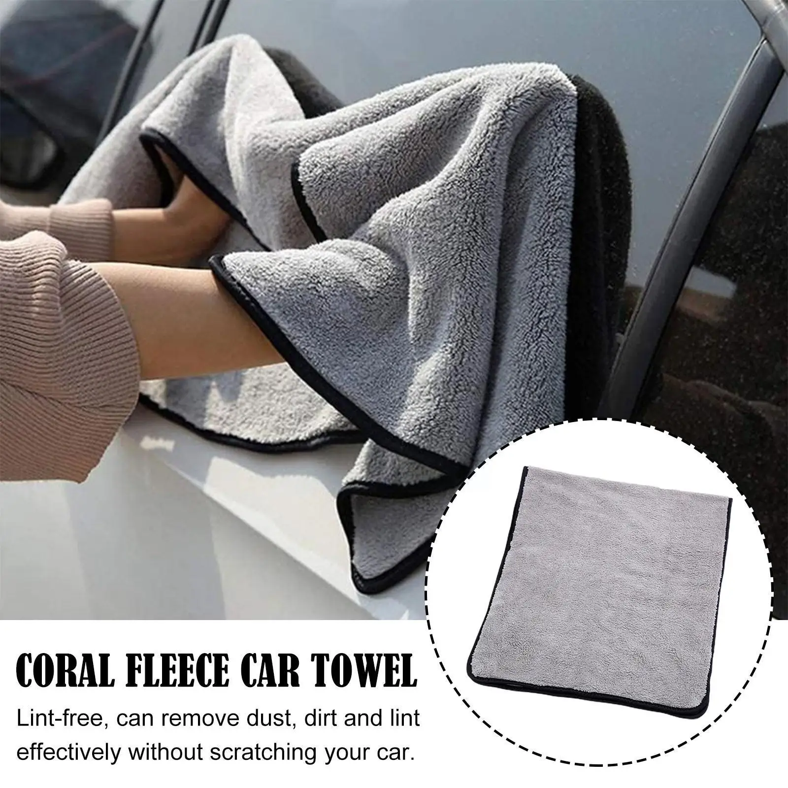 

Gray Super Absorbent Car Wash Cloth 40x100cm Microfiber Car Drying Towel Towel Cleaning Plus Detailing Polishing Care Rag C D7Z8