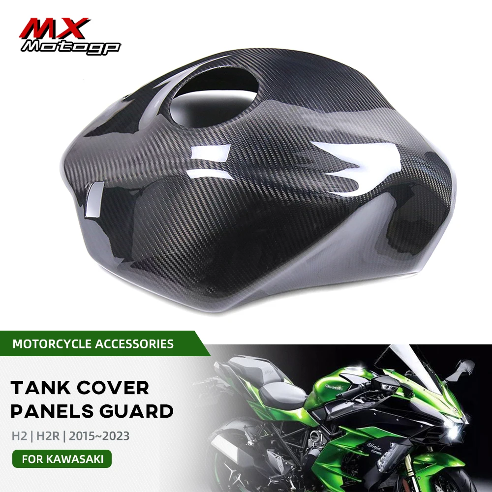 

100% Carbon Fiber Full Fuel Tank Cover For KAWASAKI NINJA H2 H2R 2015-2023 Motorcycle Accessories Tank Battery Guard Fairing Kit
