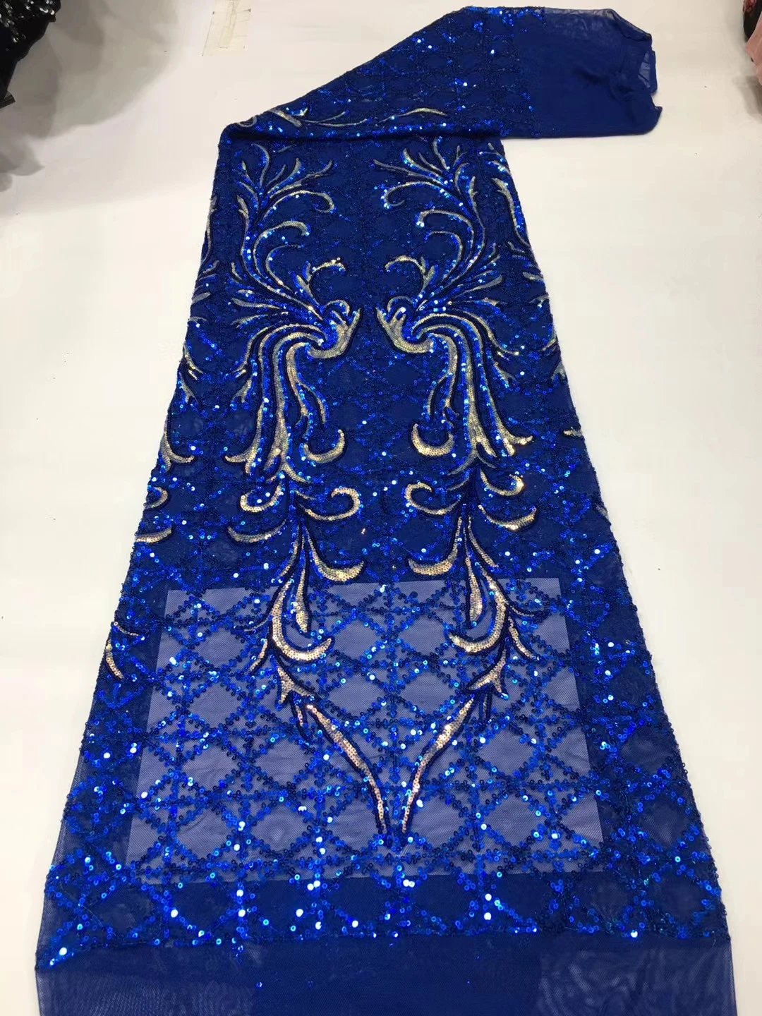 

Sequins African Lace Fabrics Embroidery French Net Tulle Lace Fabrics For Nigerian Women Wedding Party Dress