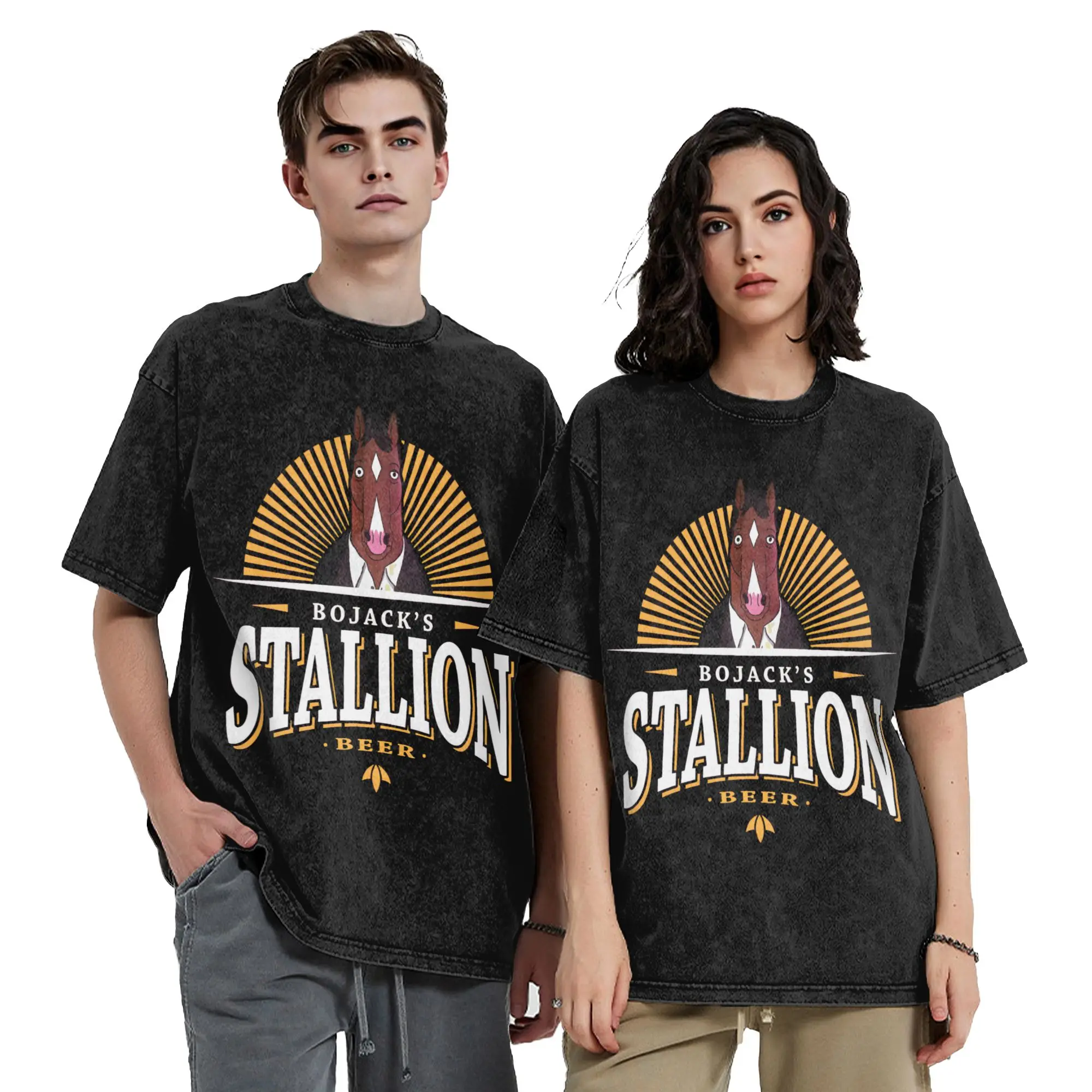 Фото Футболка Bojack Horseman Stallion Beer, летняя уличная одежда, хлопковая футболка для отдыха, мужская футболка с короткими рукавами, свободная одежда №3