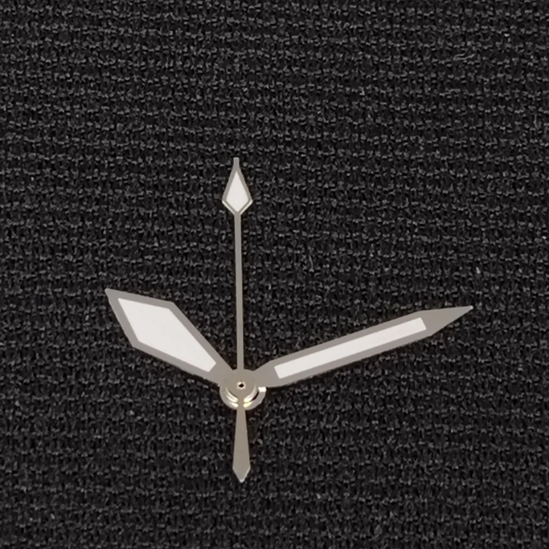 NH35 Стрелки часов Алмазные стрелки Серебристый край Белый указатель Зеленые