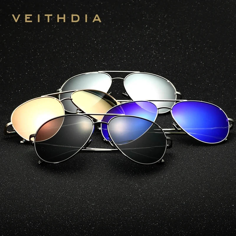 VEITHDIA 2022 Brand UV400 Sun Glasses Polarized Coating Mirror Driving aviation Sunglasses Oculos Male Eyewear For Men/Women