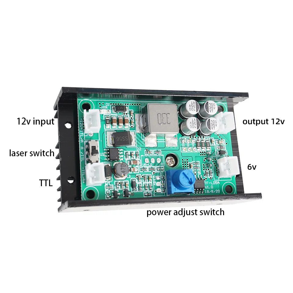 Драйвер лазерного драйвера с TTL для гравера Регулируемый блок питания 15 Вт синий