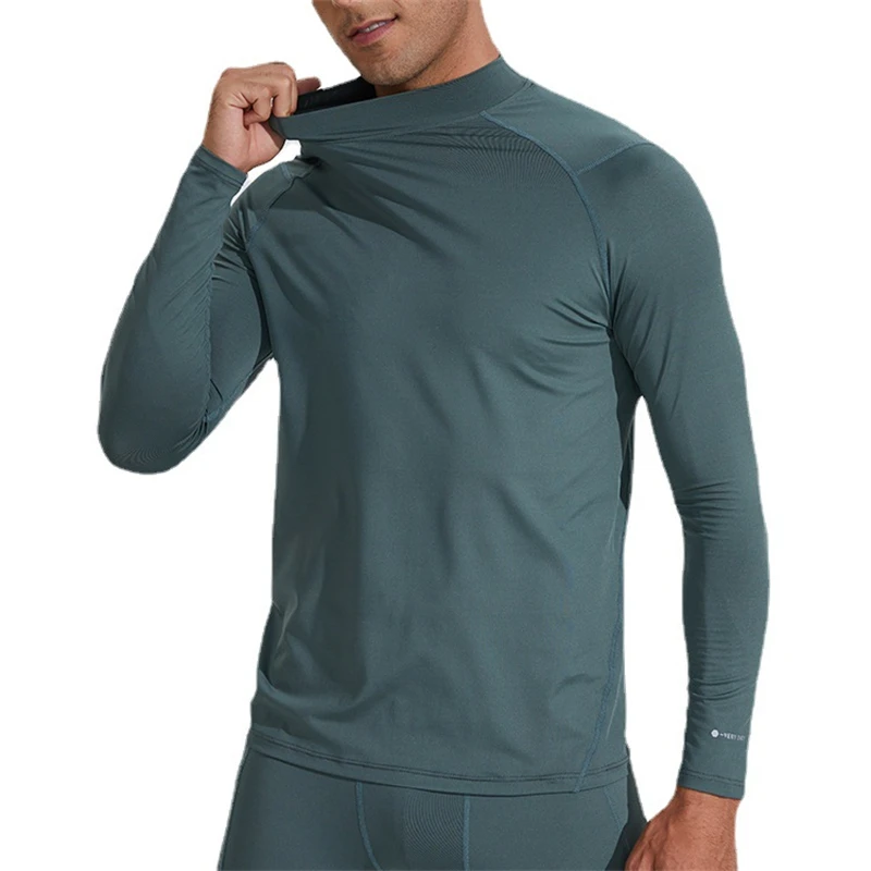 Ｍen Compression Tight T Shirts Running Training Quick Dry Long Sleeve Tops Man Fitness Bodybuilding Gym T-Shirt Sportwear Fit