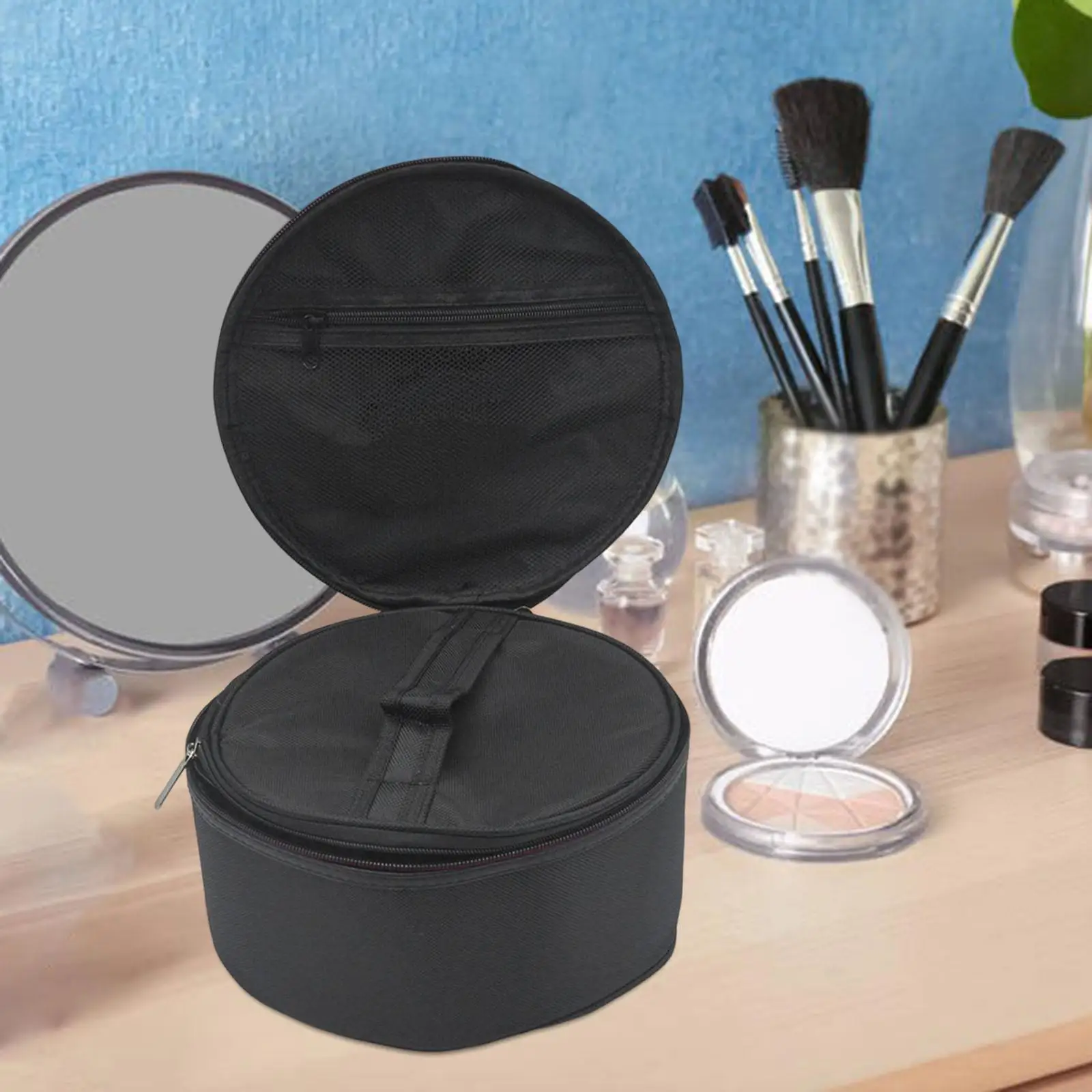 

2 Pieces Portable Makeup Bag Easy Access Wash Bag Versatile Pouch Dual Zipper Travel Cosmetic Bag for Makeup Brushes Toiletries