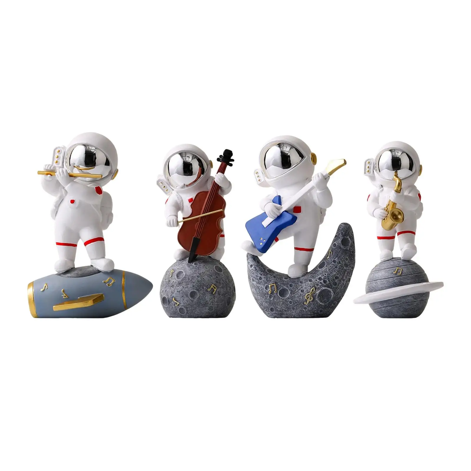 

Astronaut Figurine Statue Music Ornament Sculpture Collectible Spaceman Resin for Home Tabletop Bookshelf Bedroom Decoration